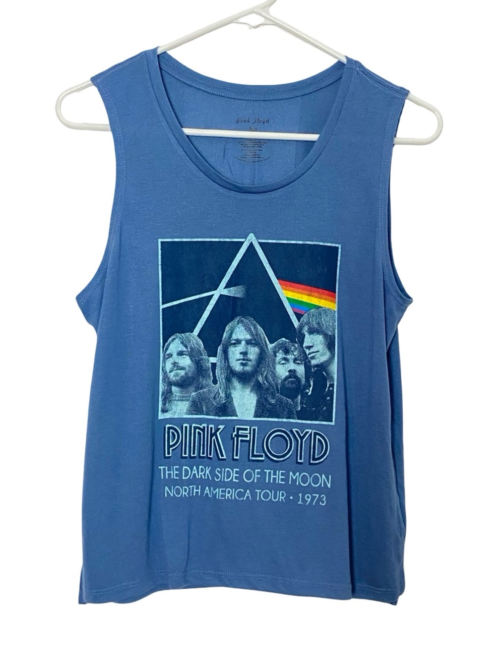 Pink Floyd Band Tee Tshirt Tank Top Womens size Small Chest 17 x Length 22 Blue